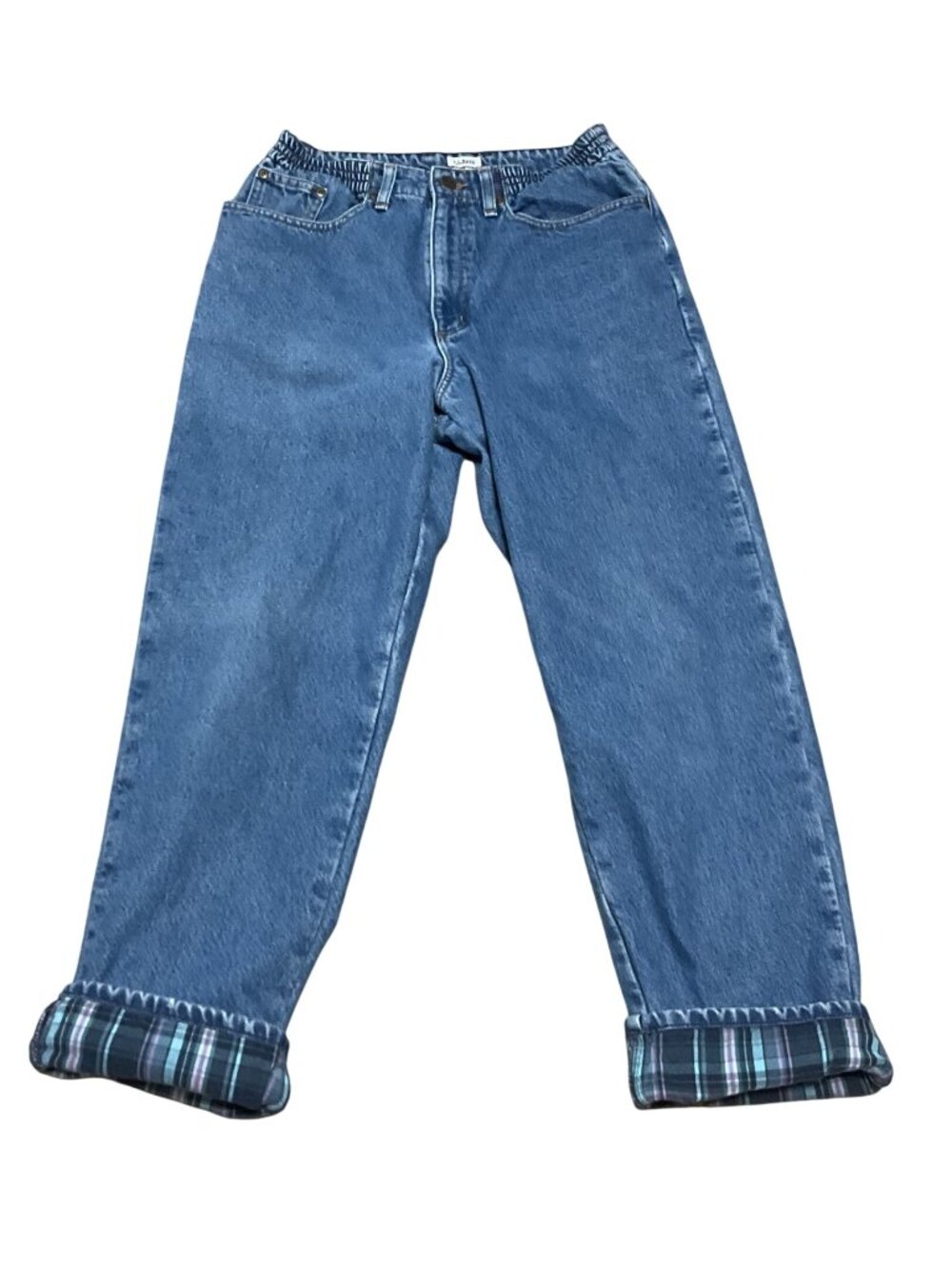 Vtg L.L. Bean Relaxed Fit Jeans Flannel Lined Sz 10 Regular 100% Cotton Womens
